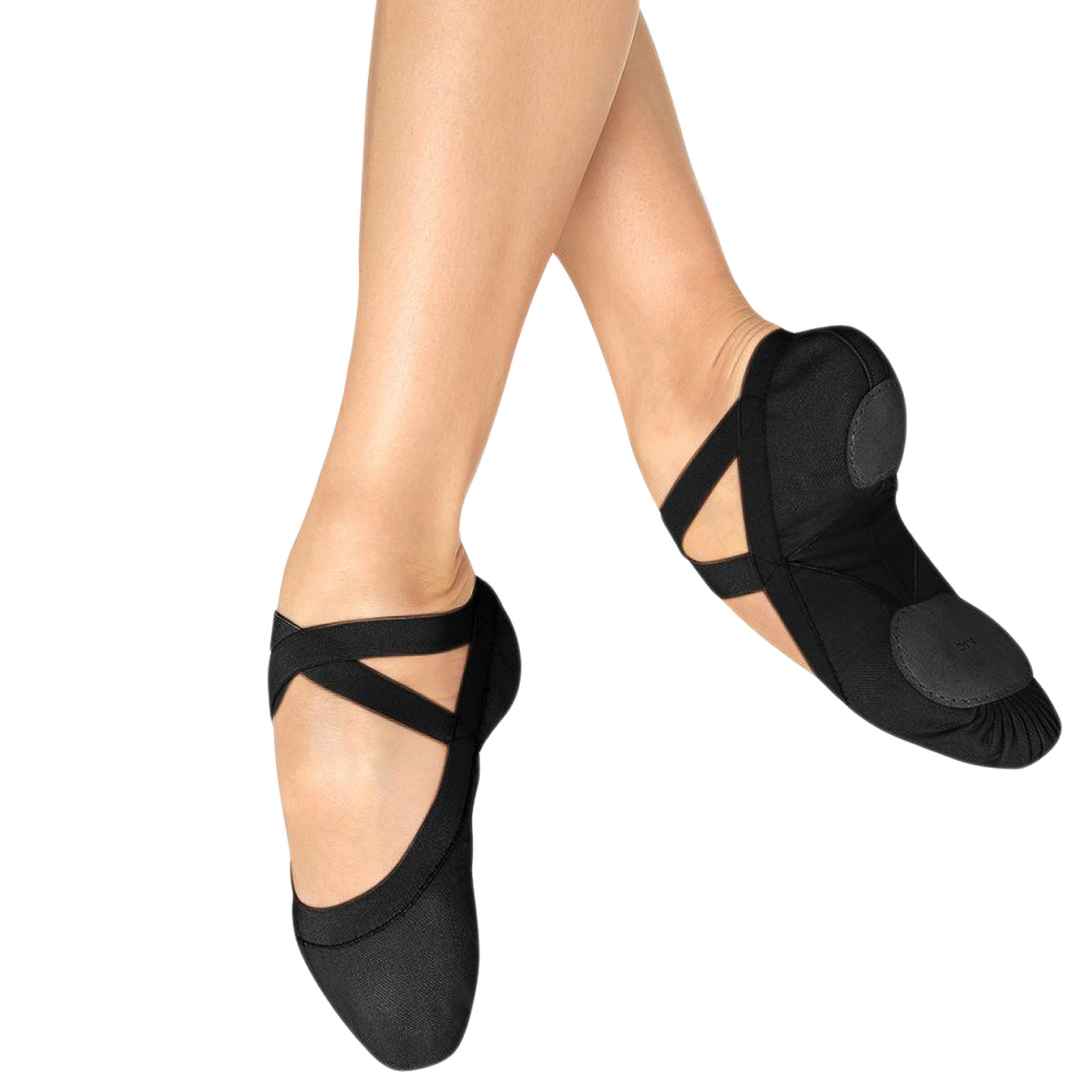 Bloch Pro Elastic S0621l Black Leinen Ballettschlaepchen Schwarz 06
