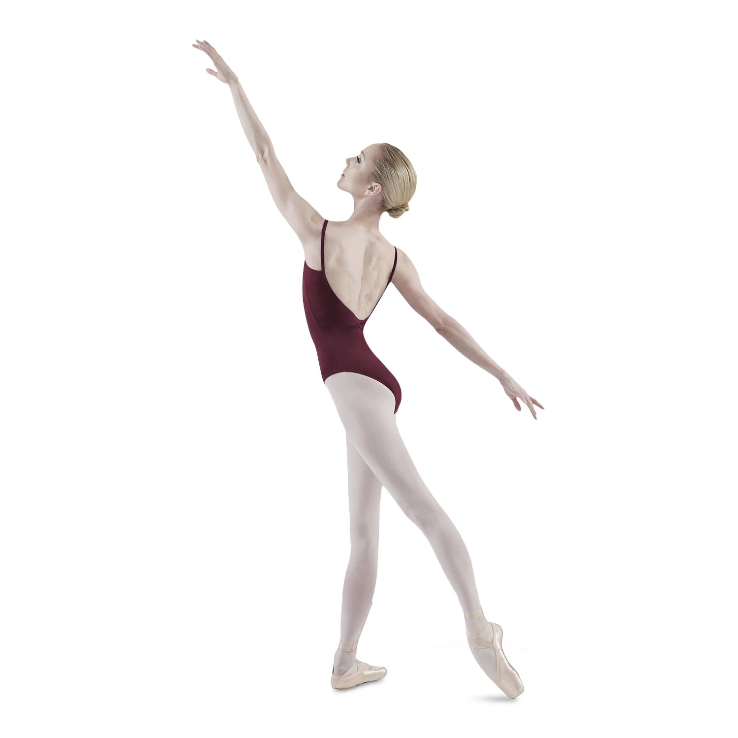 Bloch Royal L5417 Burgundy Ballettbody Tiefer Rücken Weinrot 02