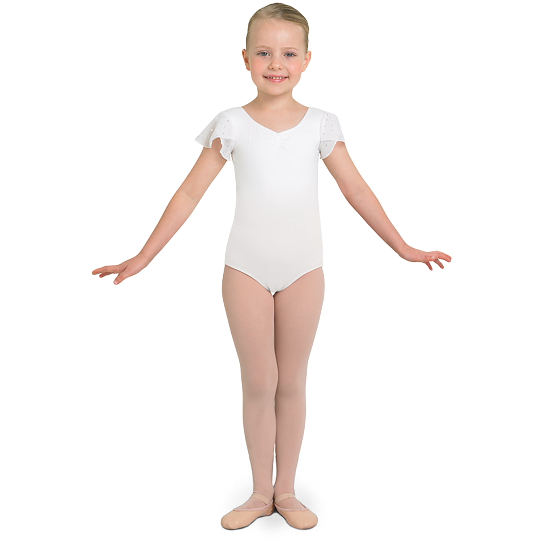 Bloch Scarlet Cl3732 White Kindertrikot Mit Fluegelaermeln Weiß&amp;nbsp;01