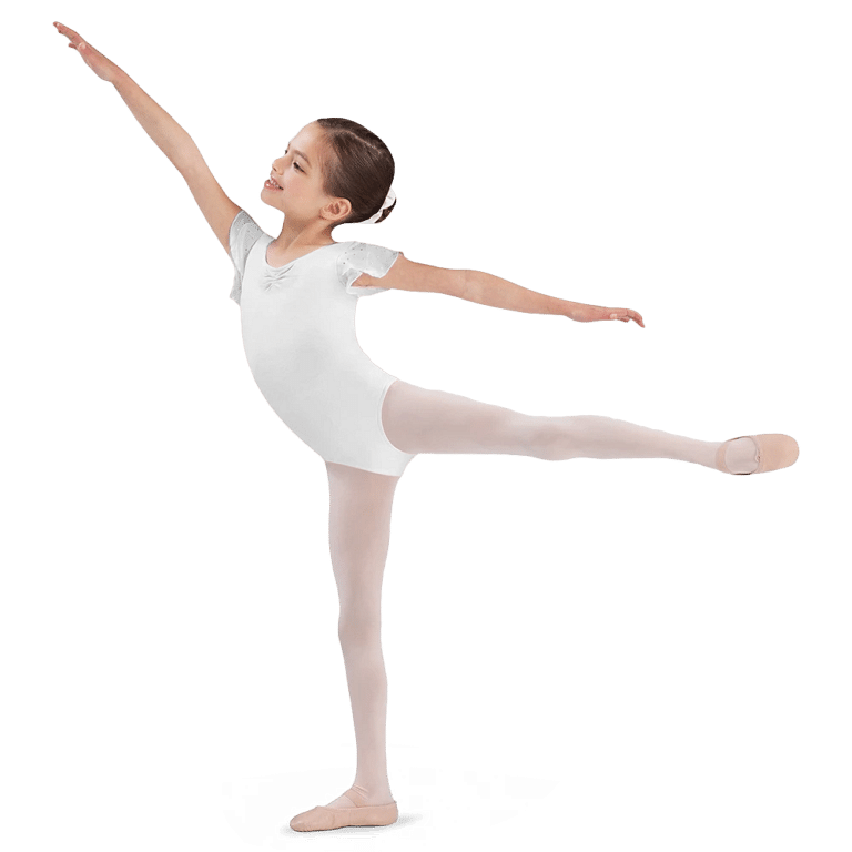 Bloch Scarlet Cl3732 White Kindertrikot Mit Fluegelaermeln Weiß 05