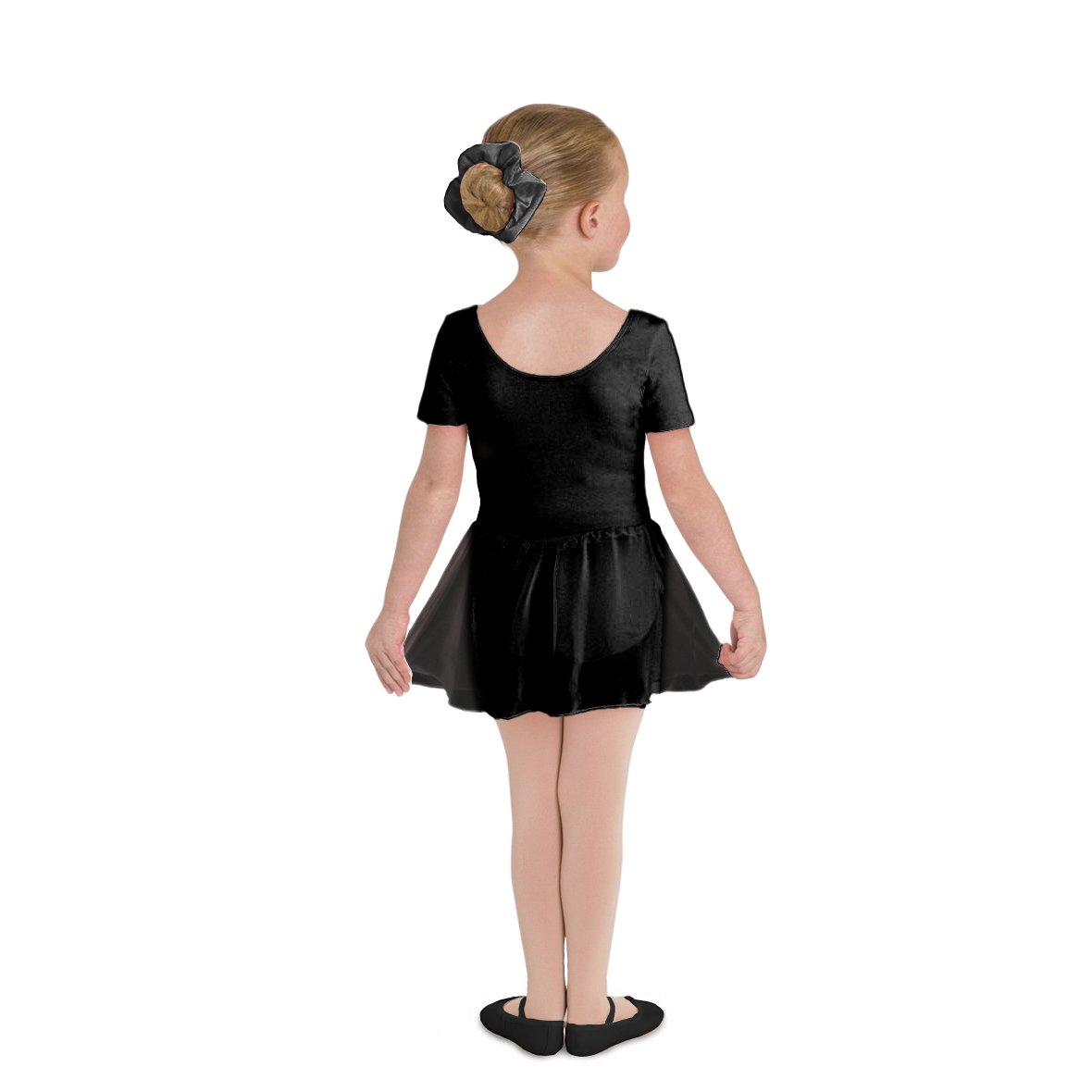 Bloch Tiffany Cl5342 Black Schwarzes Kinder Ballettkleid Kurzarm02