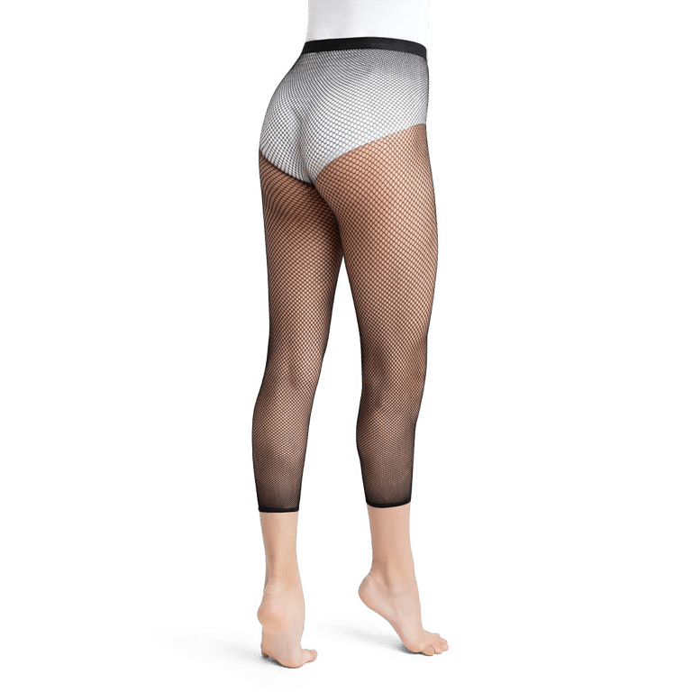 Capezio Crop Studio Fishnet Tight Netzstrumpfhose Fußlos Capri Länge Schwarz 01