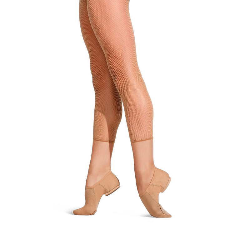 Capezio Crop Studio Fishnet Tight Netzstrumpfhose Fußlos Capri Länge Tan 01