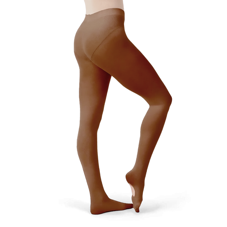 Capezio Transition Tight 1916 Maple Krempelbare Ballett Strumpfhose Mittelbraun 01