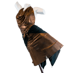Claudia Heinrig Carina Bronze Schwarz Wandelbares Metallic Kleid 01
