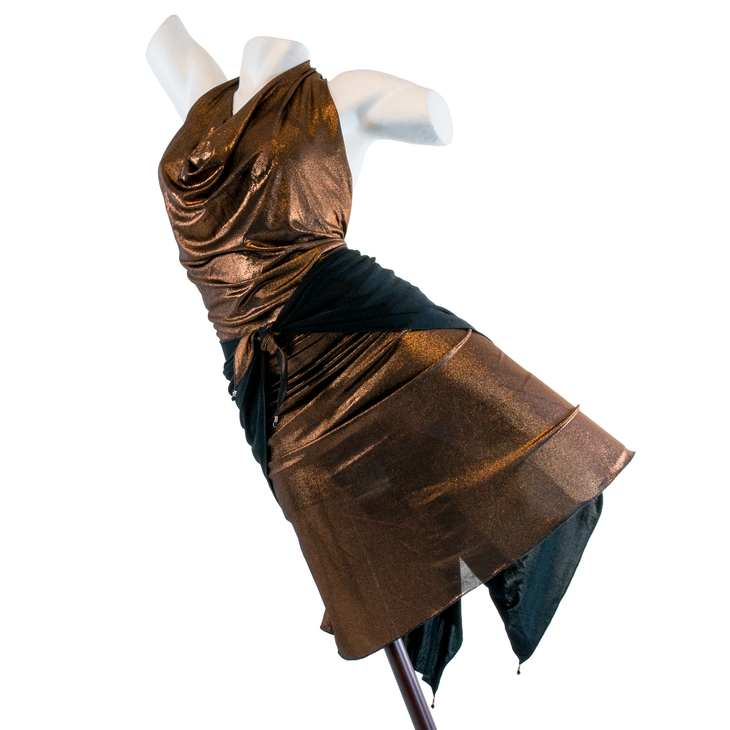 Claudia Heinrig Carina Bronze Schwarz Wandelbares Metallic Kleid&amp;nbsp;01