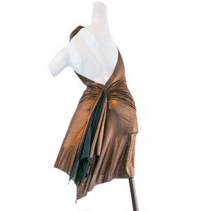 Claudia Heinrig Carina Bronze Schwarz Wandelbares Metallic Kleid 03