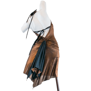 Claudia Heinrig Carina Bronze Schwarz Wandelbares Metallic Kleid 04