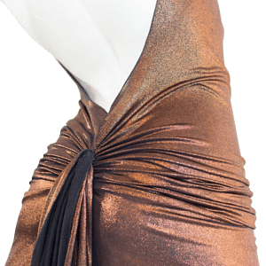 Claudia Heinrig Carina Bronze Schwarz Wandelbares Metallic Kleid 06