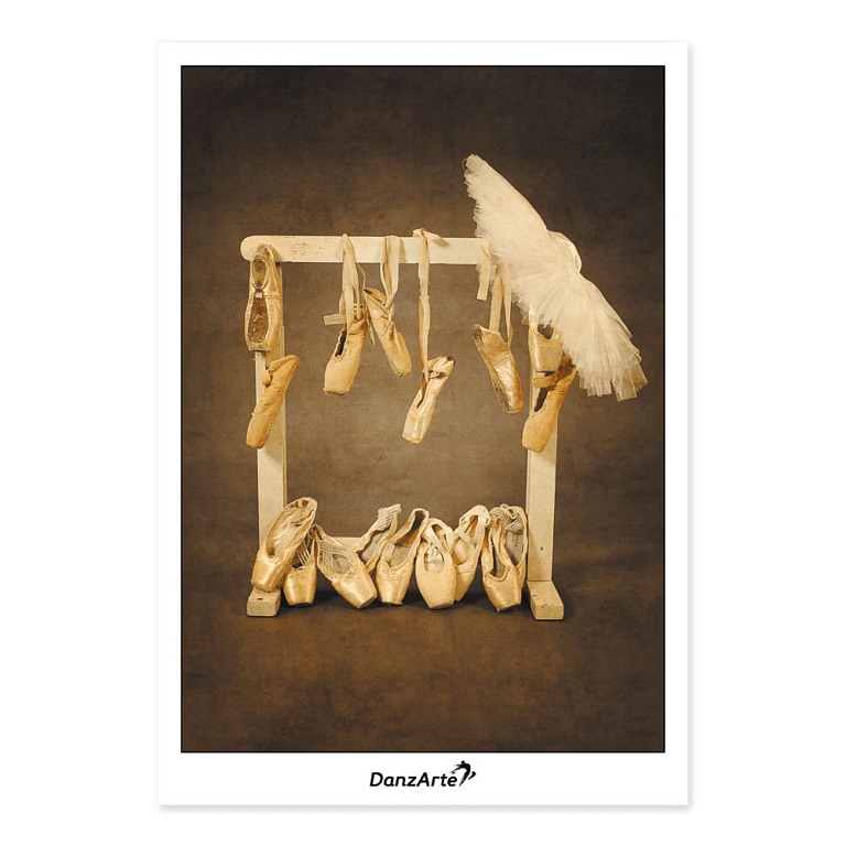 Danzarte Karte Hanging Pointe Shoes Fotopostkarte Spitzenschuhe Tutu 01