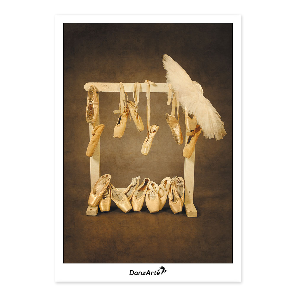 Danzarte Karte Hanging Pointe Shoes Fotopostkarte Spitzenschuhe Tutu&amp;nbsp;01