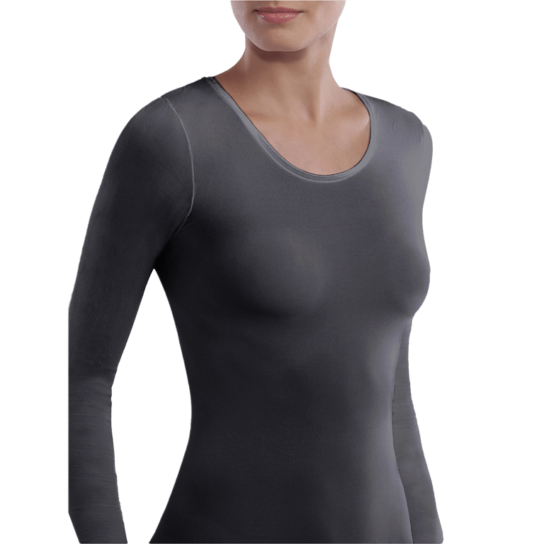 Deine Andere Haut Unterzieh Shirt U Rundhals Langarm Dunkelgrau 01