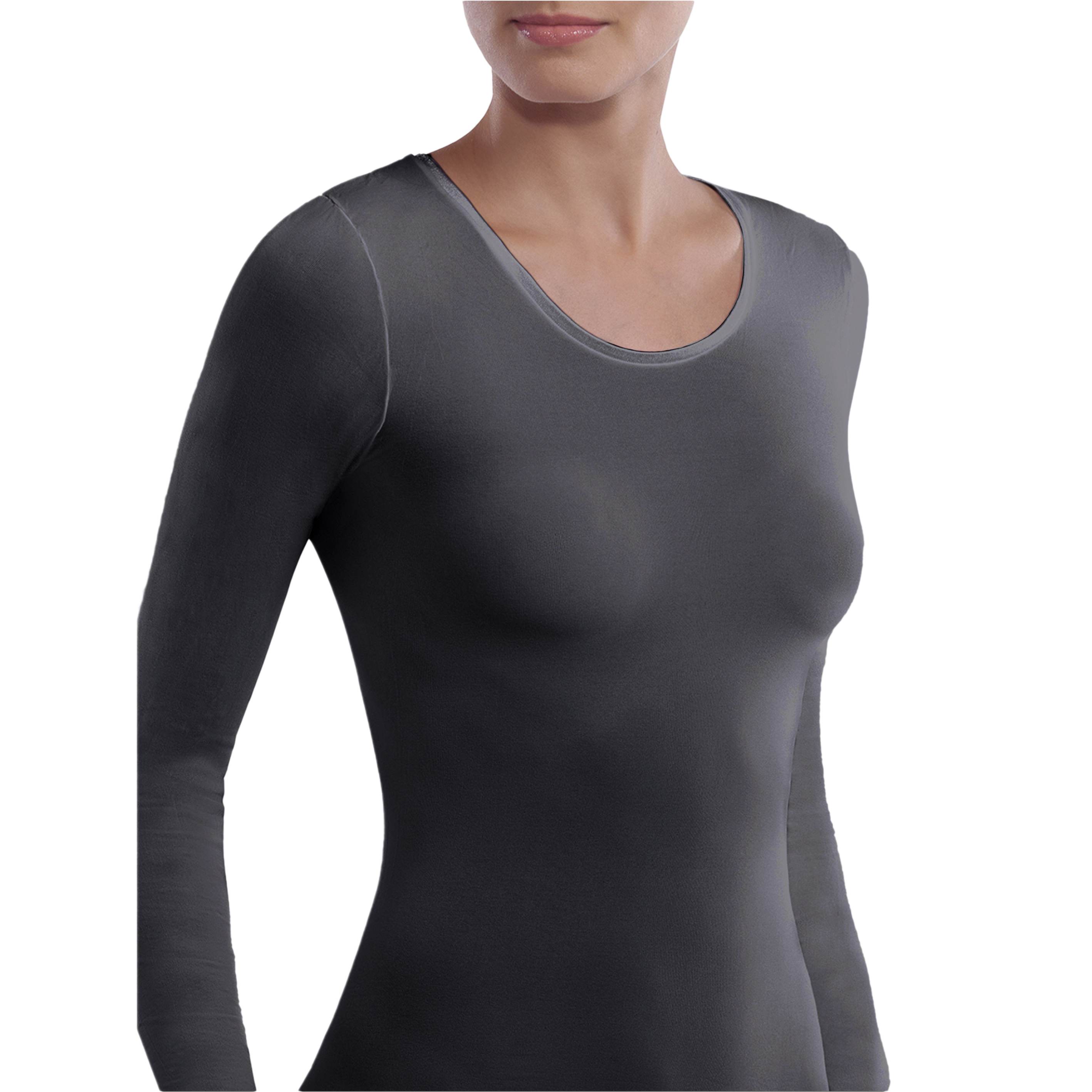 Deine Andere Haut Unterzieh Shirt U Rundhals Langarm Dunkelgrau 01