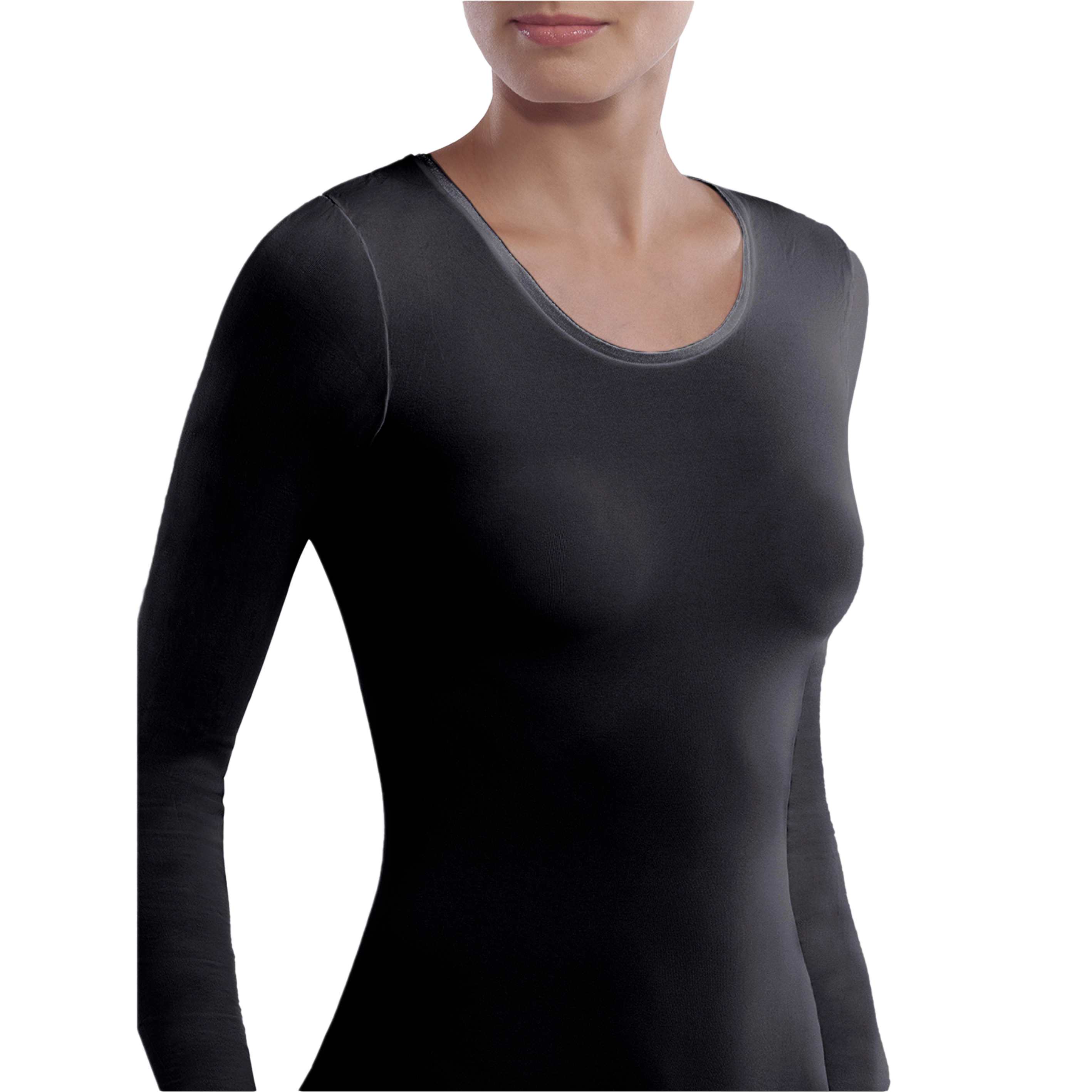 Deine Andere Haut Unterzieh Shirt U Rundhals Langarm Schwarz 01a