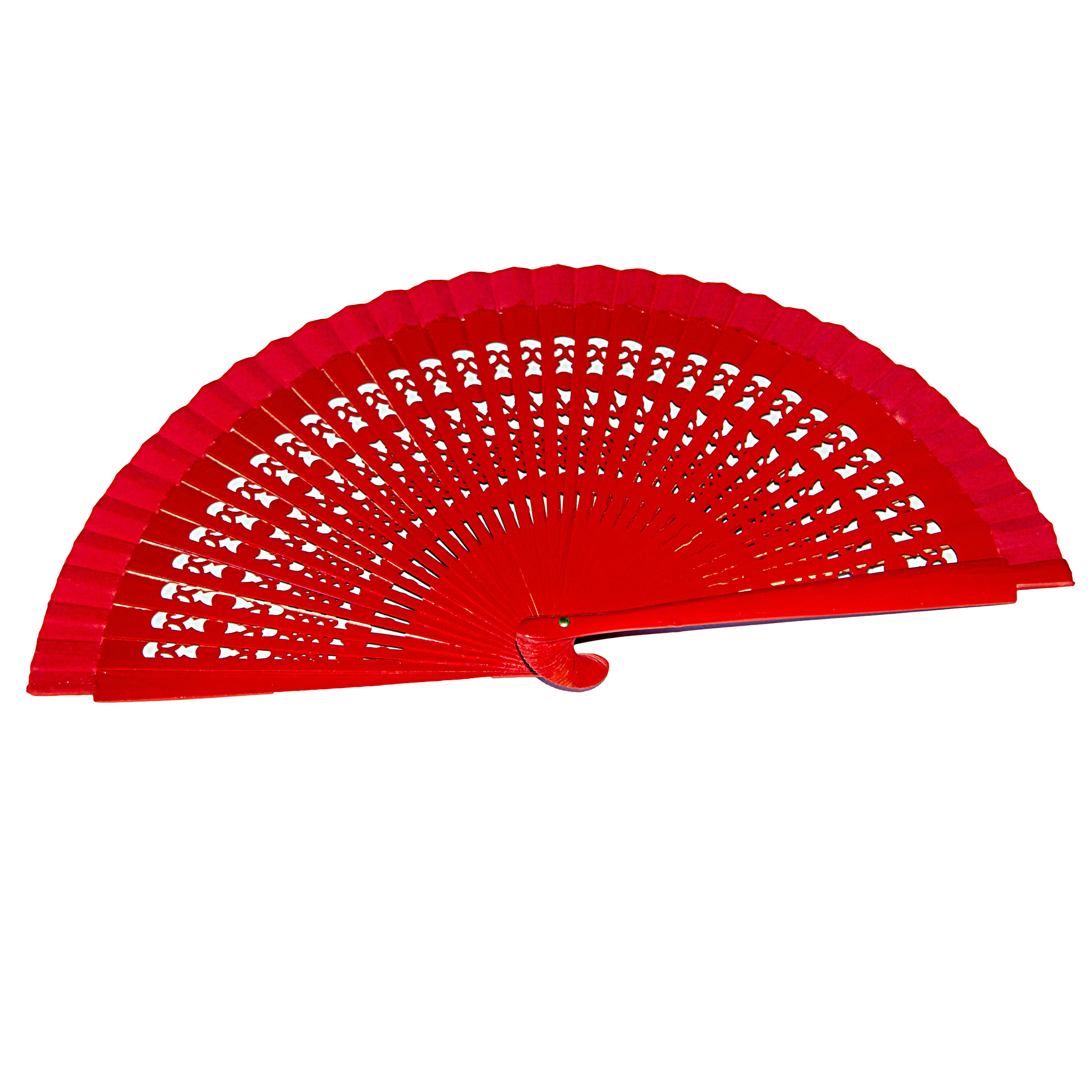 Fächer Rot Klein Goeffnet 01