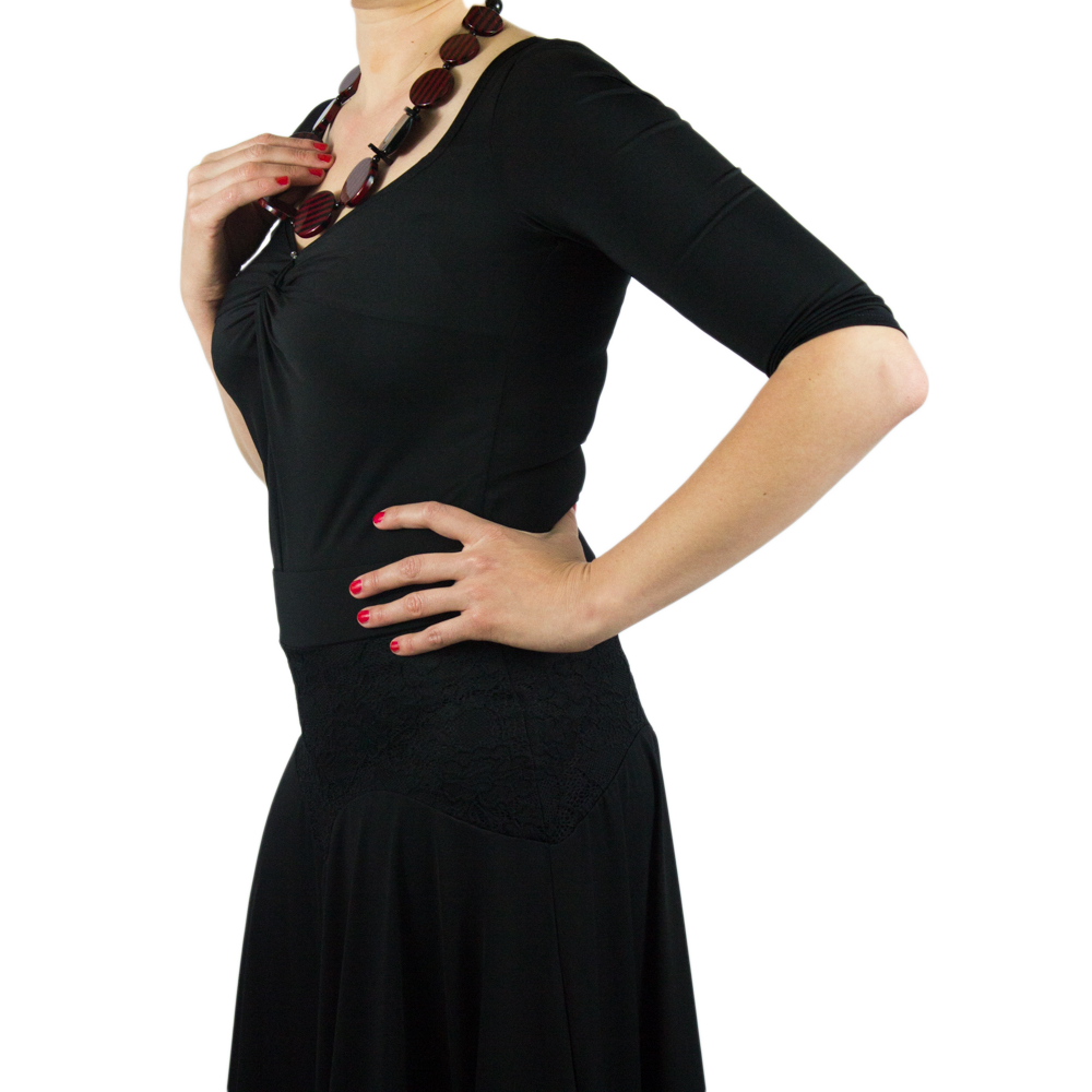 Gantle Carna Nero Dreiviertel Arm Schwarz Schrittverschluss 01