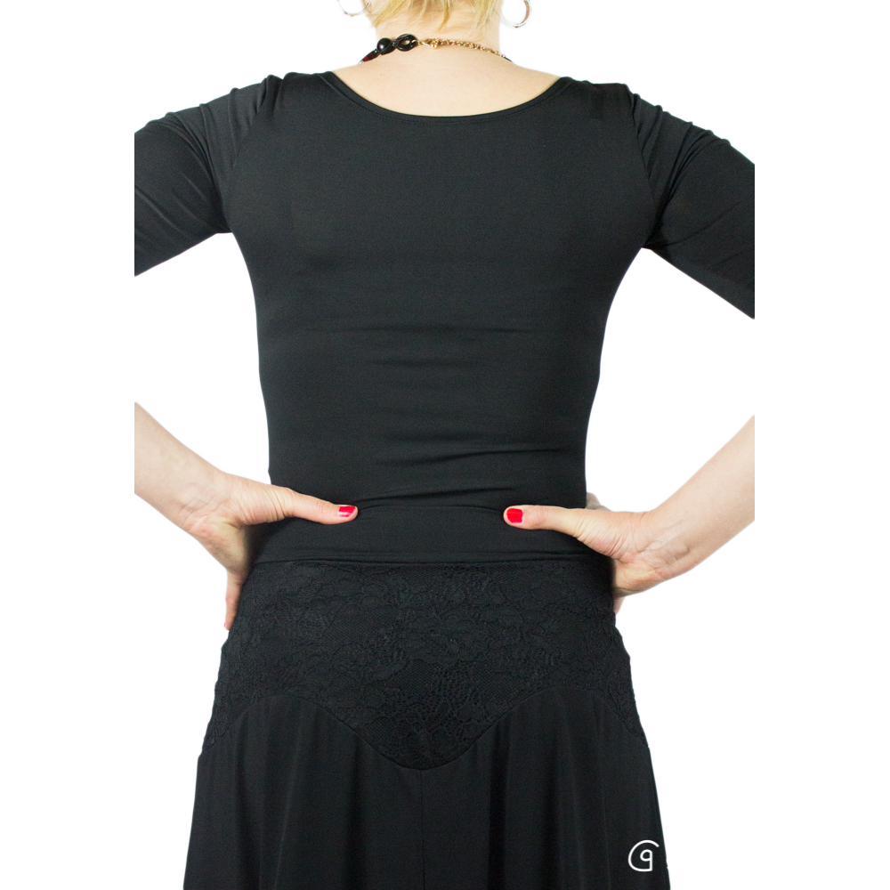 Gantle Carna Nero Dreiviertel Arm Schwarz Schrittverschluss 02