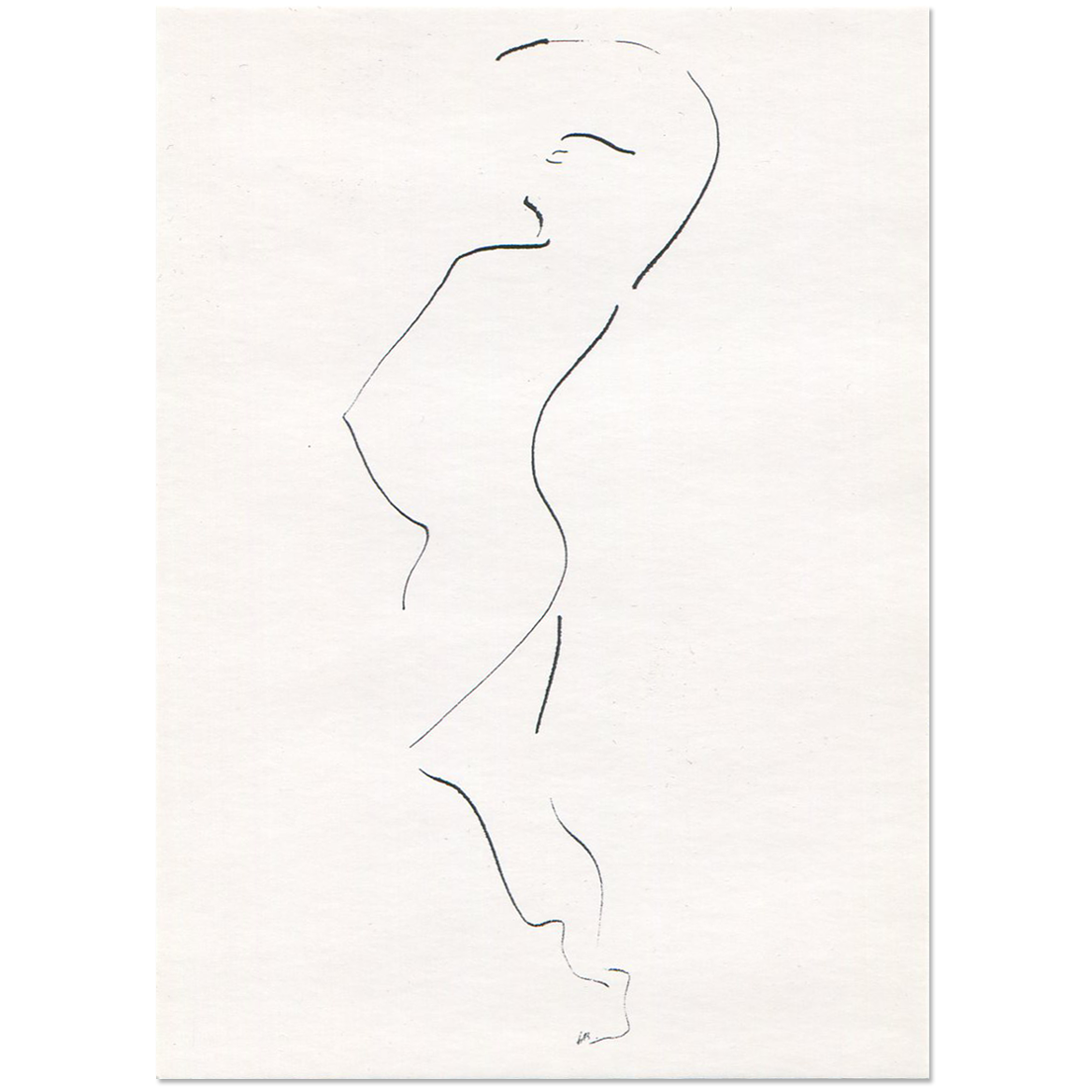 Heike Bartsch Move Tanz Postkarte Tusche Skizze Eines Taenzers 01