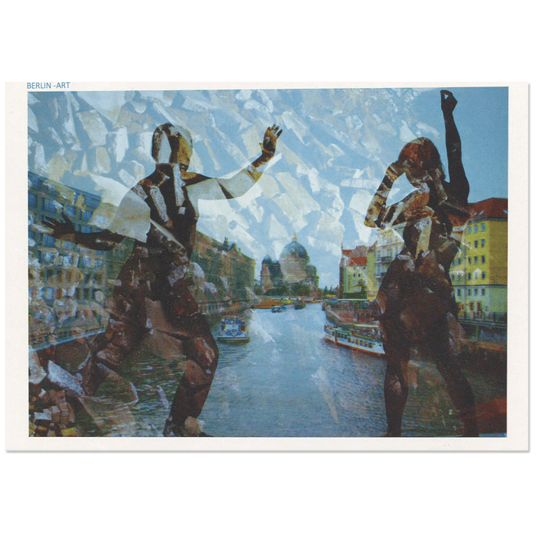 Heike Bartsch Tanzende An Der Spree P35 Kunstpostkarte Spiel Mit Reflektionen Farbfoto 01