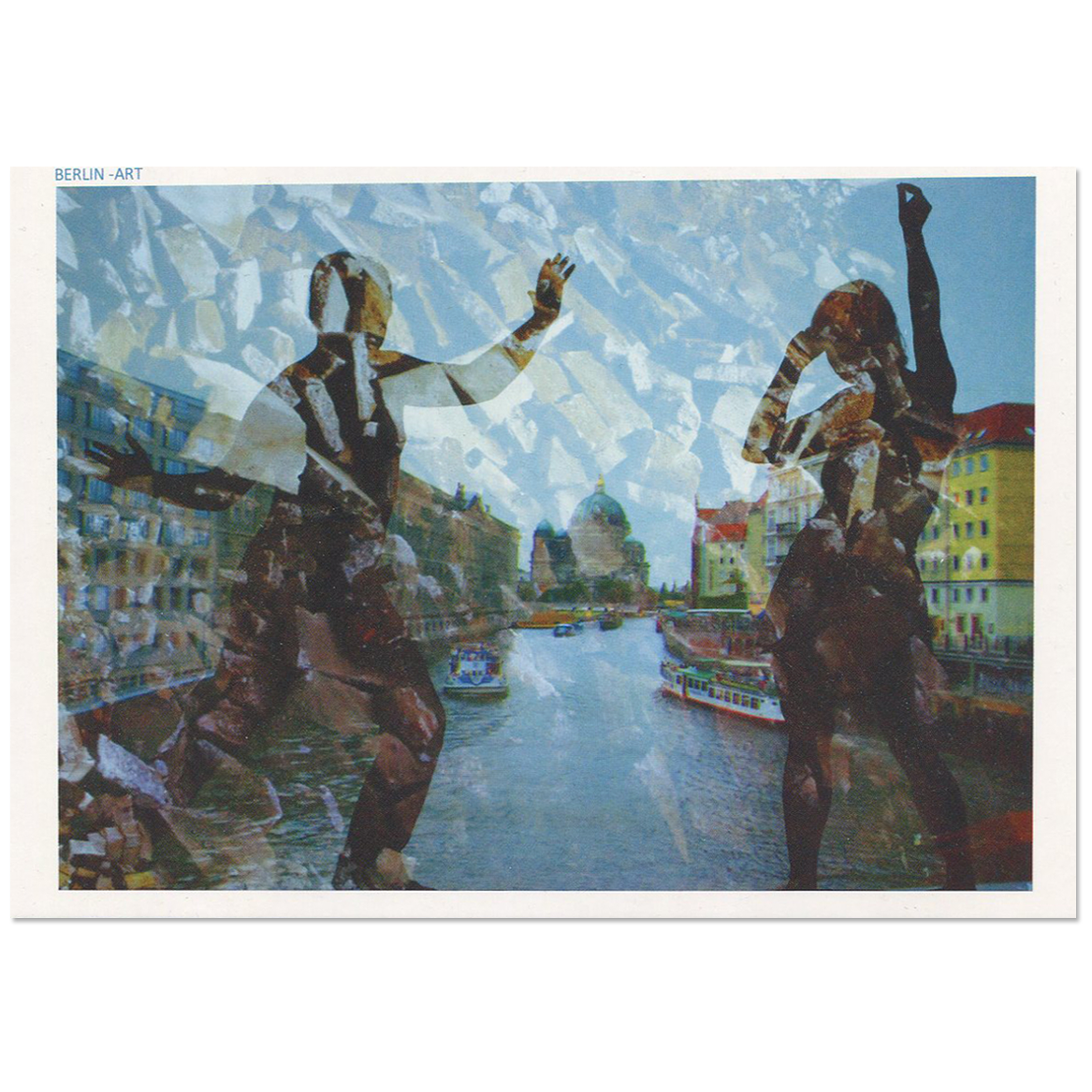 Heike Bartsch Tanzende An Der Spree P35 Kunstpostkarte Spiel Mit Reflektionen Farbfoto 01