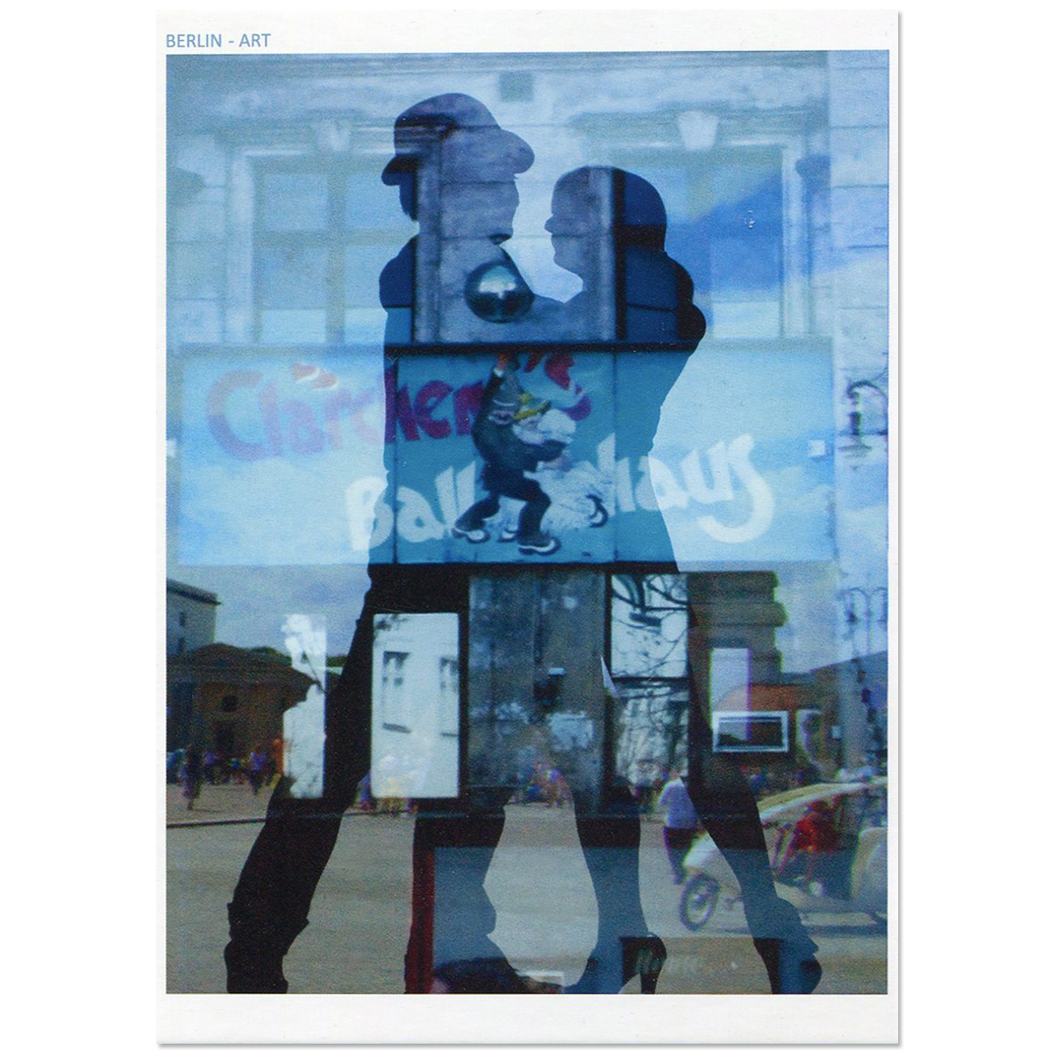 Heike Bartsch Tanzende Vor Dem Ballhaus P42 Kunstpostkarte Spiel Mit Reflektionen Farbfoto 01