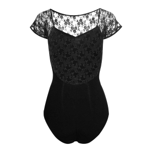 Intermezzo 31125 Bodyblondcor Black Schwarzer Spitzenbody Cap Sleeves 05