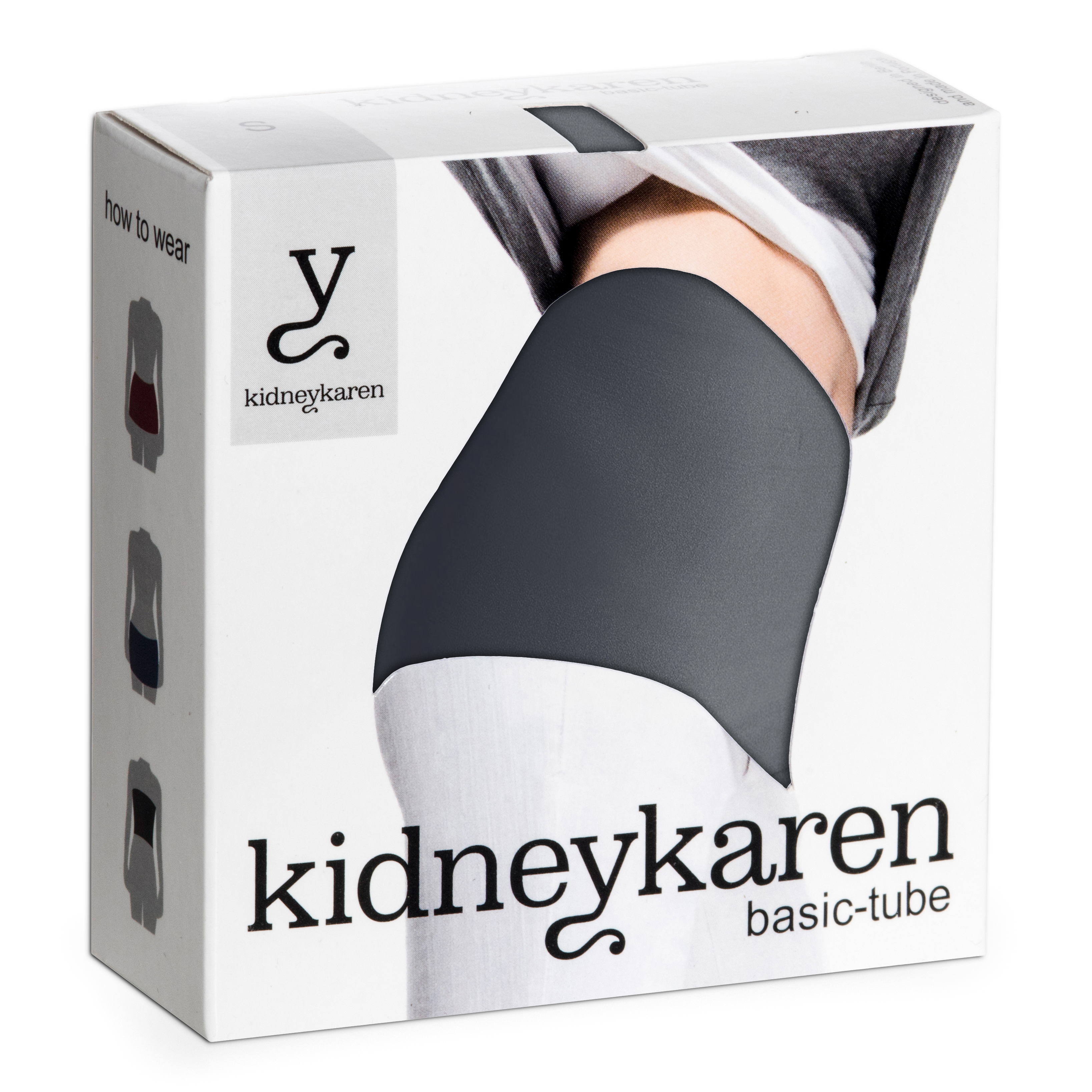 Kidneykaren Basic-Tube S - Fascia Elasticizzata Nera - Lavabile In Lavatrice - Chiusura A Sfilare - 2