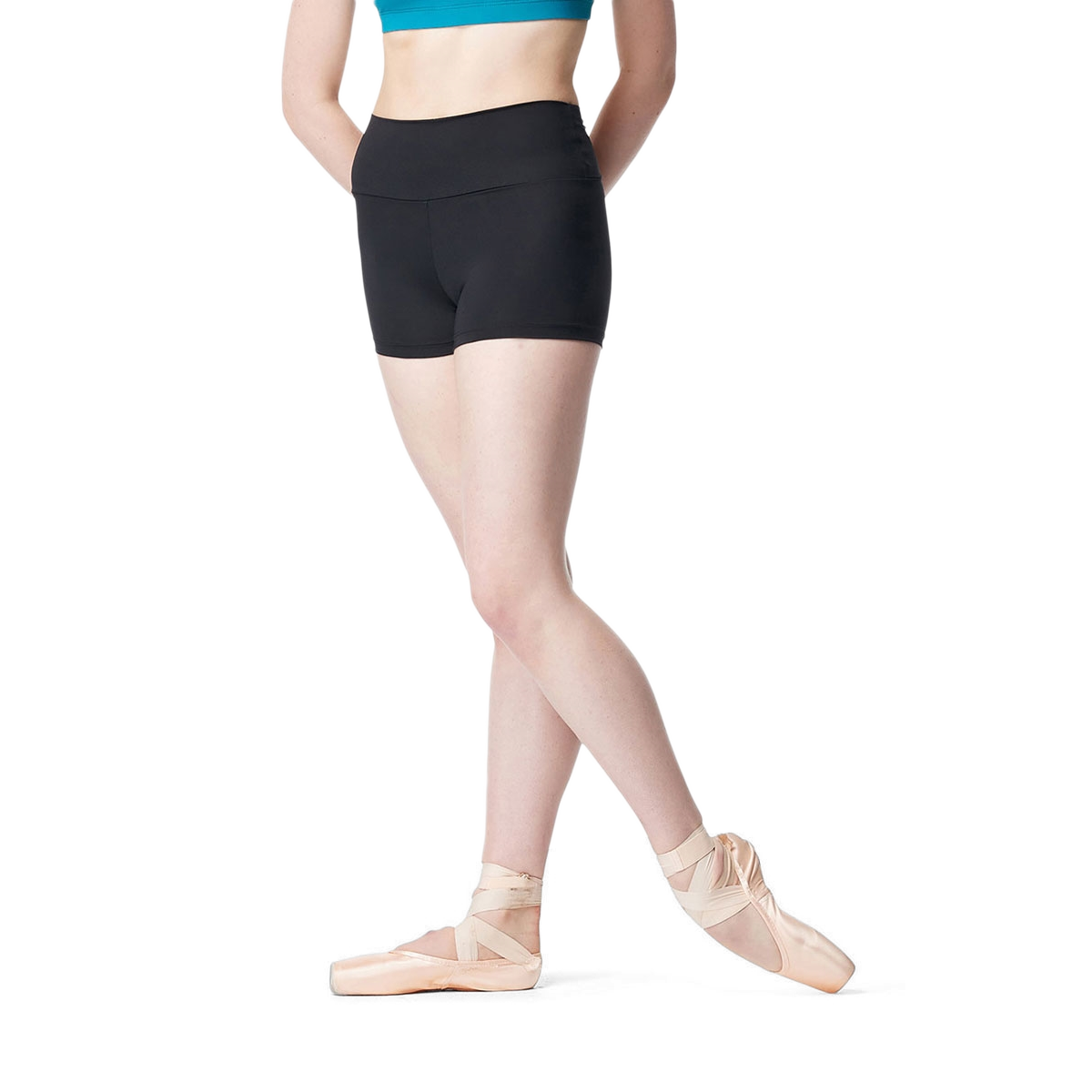 Lulli Diamanta Lub395 Black High Waist Shorts Schwarz 03