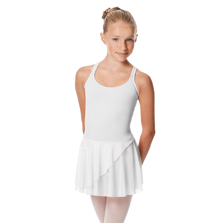 Lulli Linda Cal109c White Weißes Mädchen Ballettkleid Mit Trägern 02