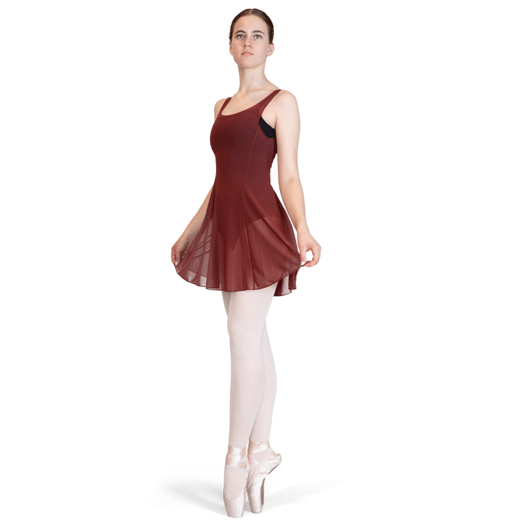 Lulli Lub257 Gabriella Burgundy Überkleid Aus Elastischem Tüll Bordeaux 01