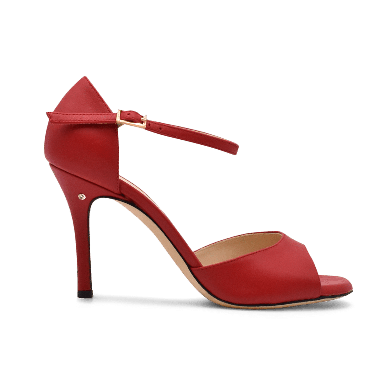 Madame Pivot Classico Red Leather Rote Tanzsandale Glattledersohle 02