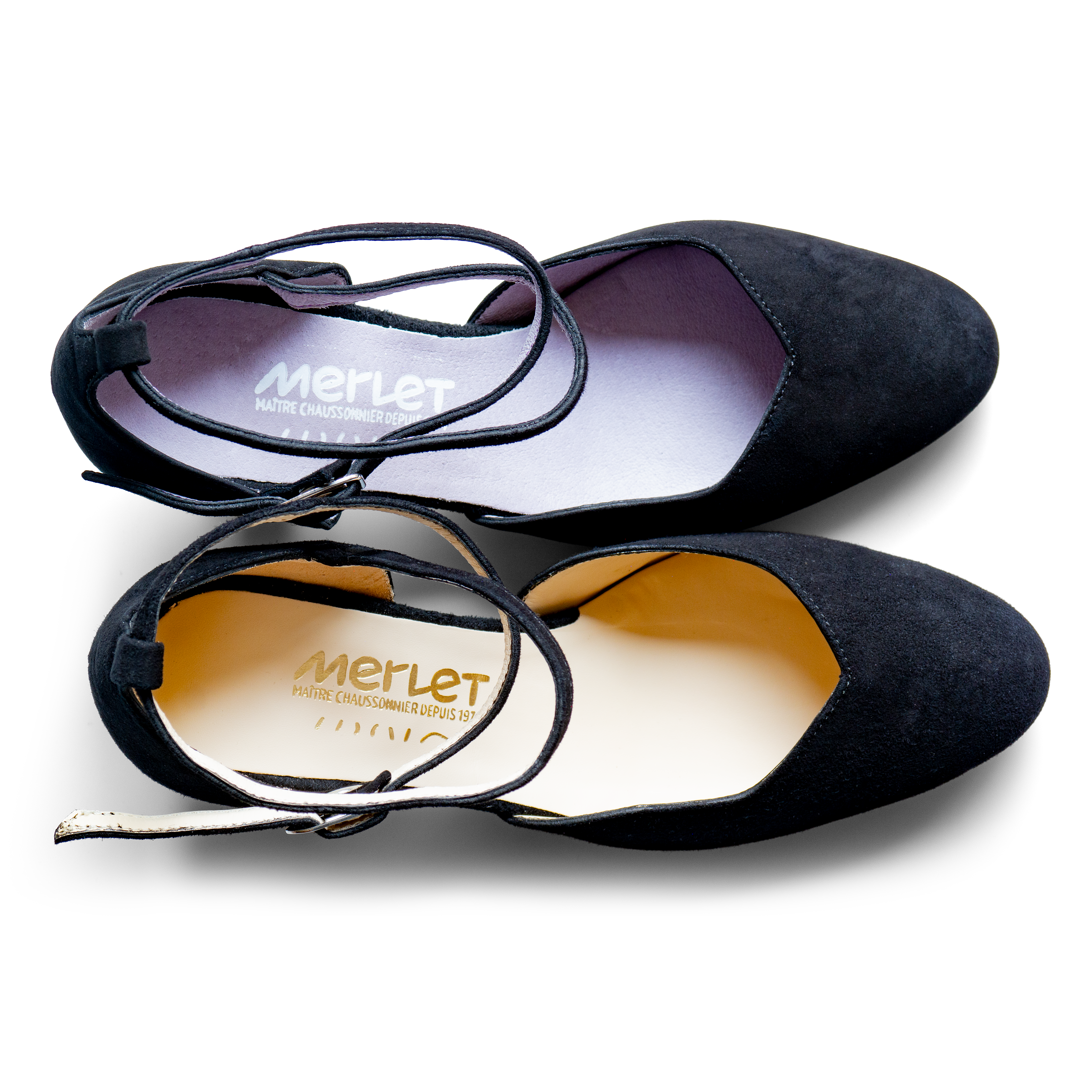 Merlet Badras 1404 Wildleder Tanzschuh Kleiner Absatz 09