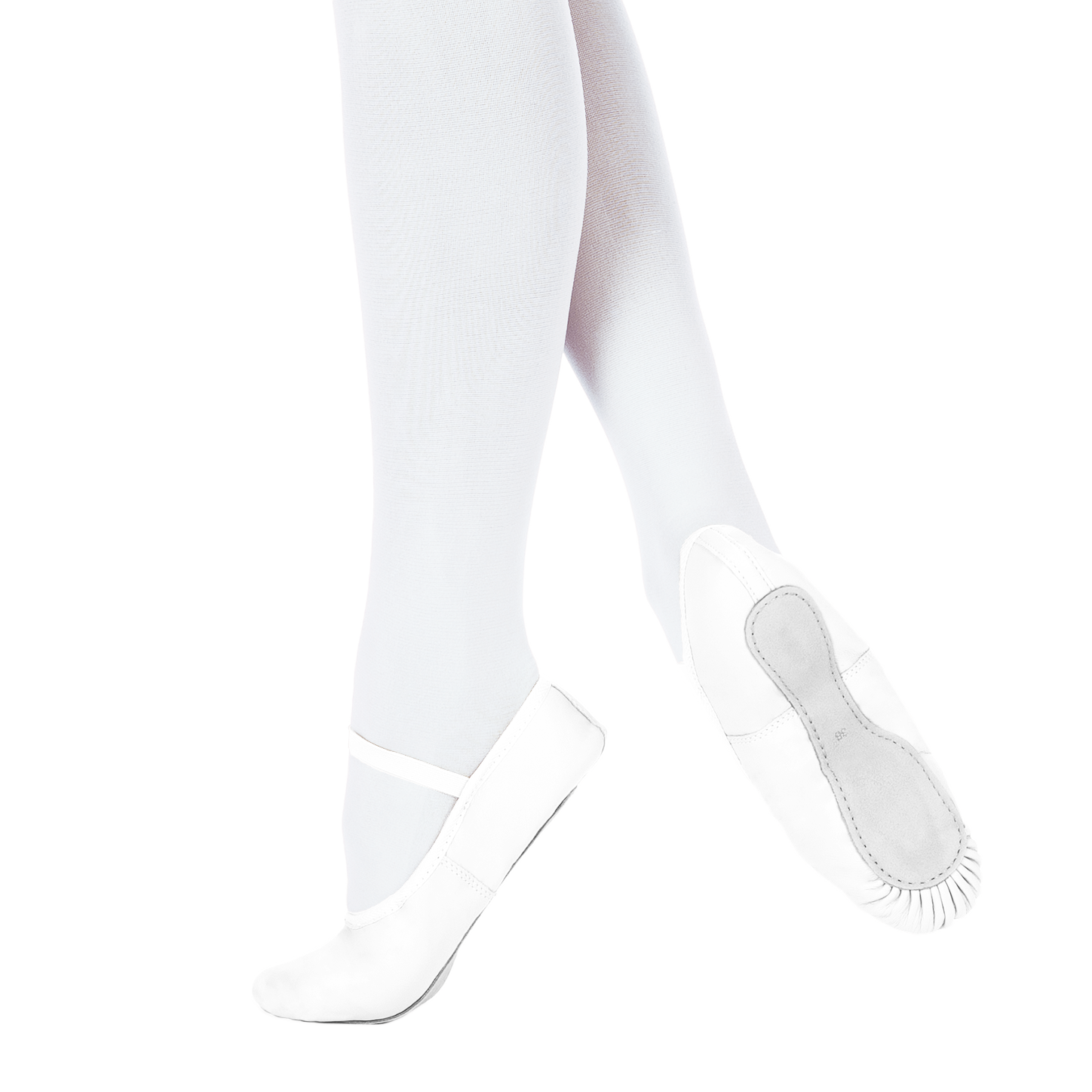 Merlet Éclat Blanc Tanzschläppchen Aus Leder Weiß&amp;nbsp;01
