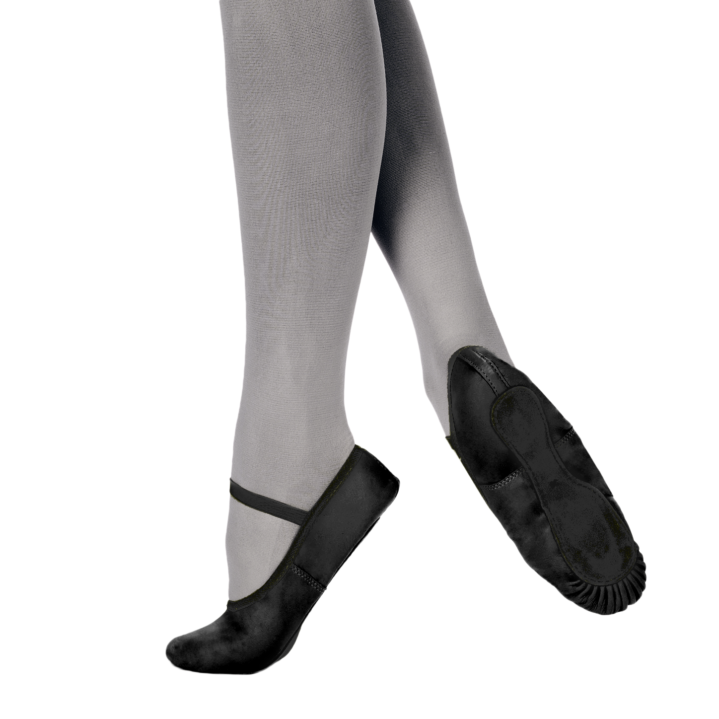 Merlet Éclat Noir Leder Ballettschläppchen Schwarz 02
