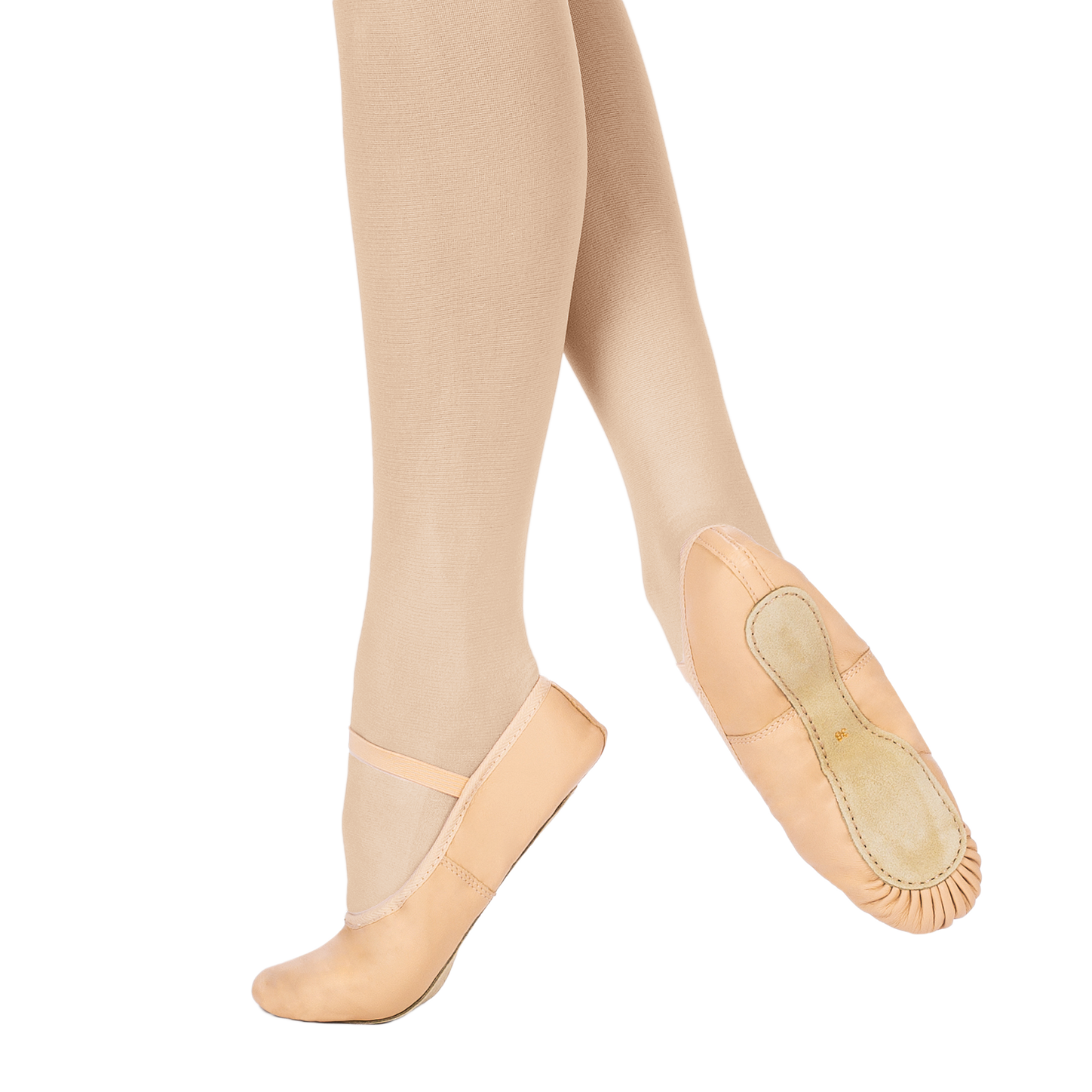 Merlet Éclat Saumon Leder Ballettschläppchen Hautfarben 01
