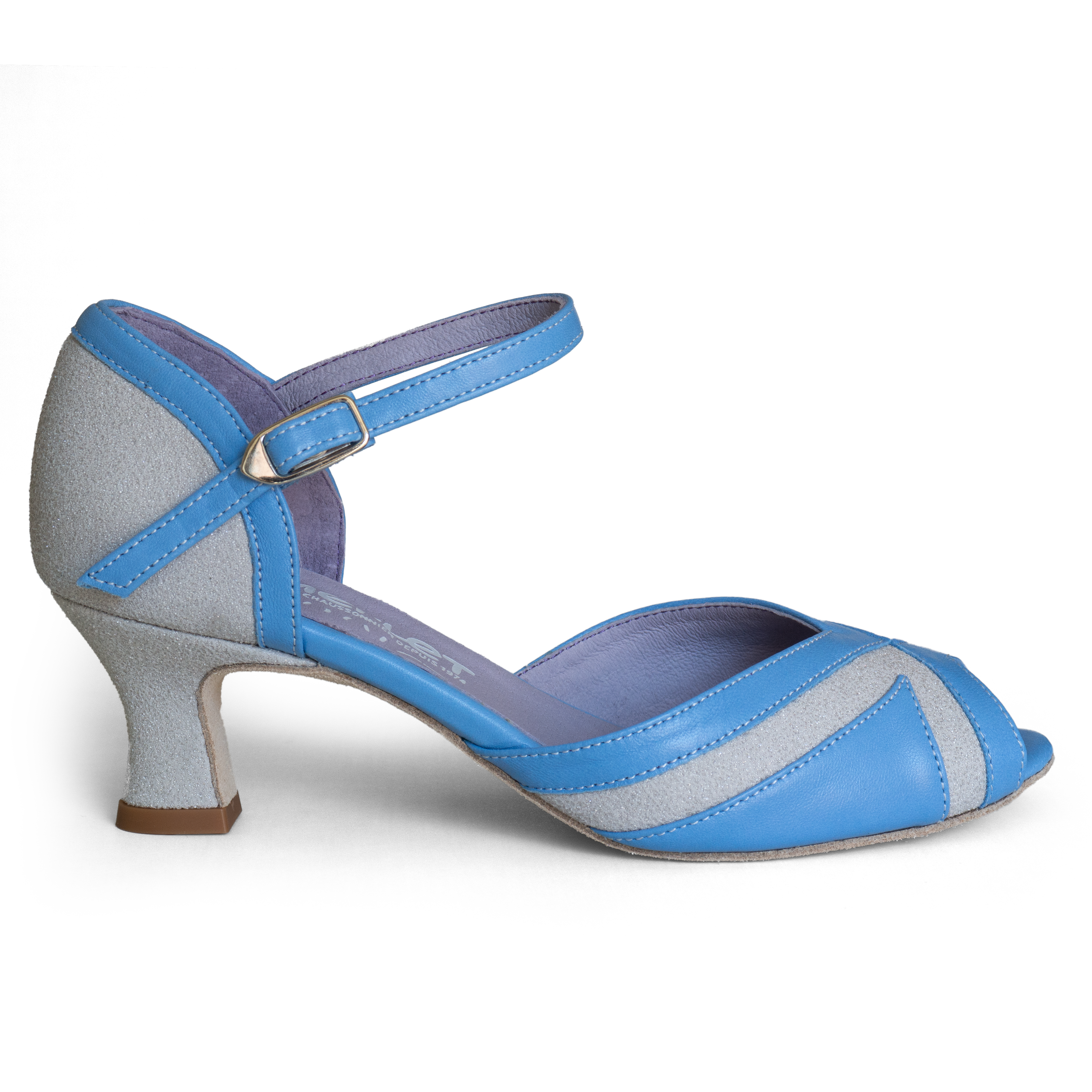 Merlet Kaly 1300 606 Tanzschuh Glitzernd Silber Hellblau 02