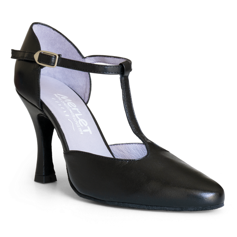 Merlet Lara 1300 001 Tanzschuh Mit T Riemchen Schwarz 01
