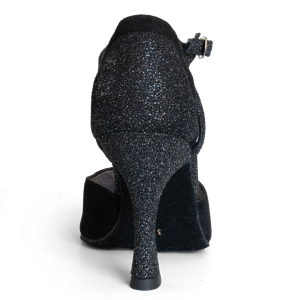 Merlet Luna 1446 817 Vorn Geschlossen Tanzschuh Schwarz Glitzer 04