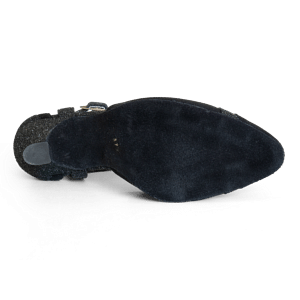 Merlet Luna 1446 817 Vorn Geschlossen Tanzschuh Schwarz Glitzer 05