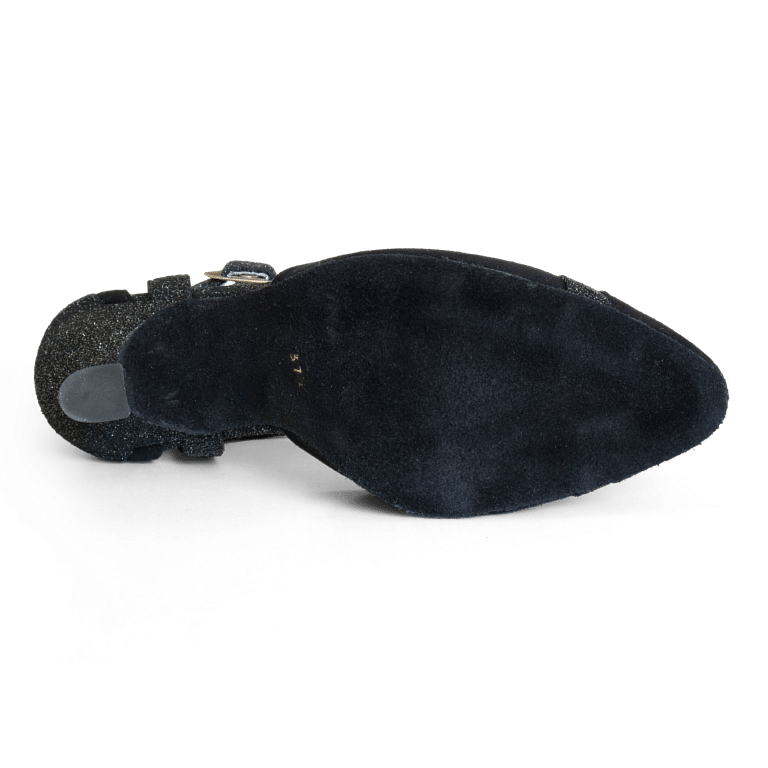 Merlet Luna 1446 817 Vorn Geschlossen Tanzschuh Schwarz Glitzer 05