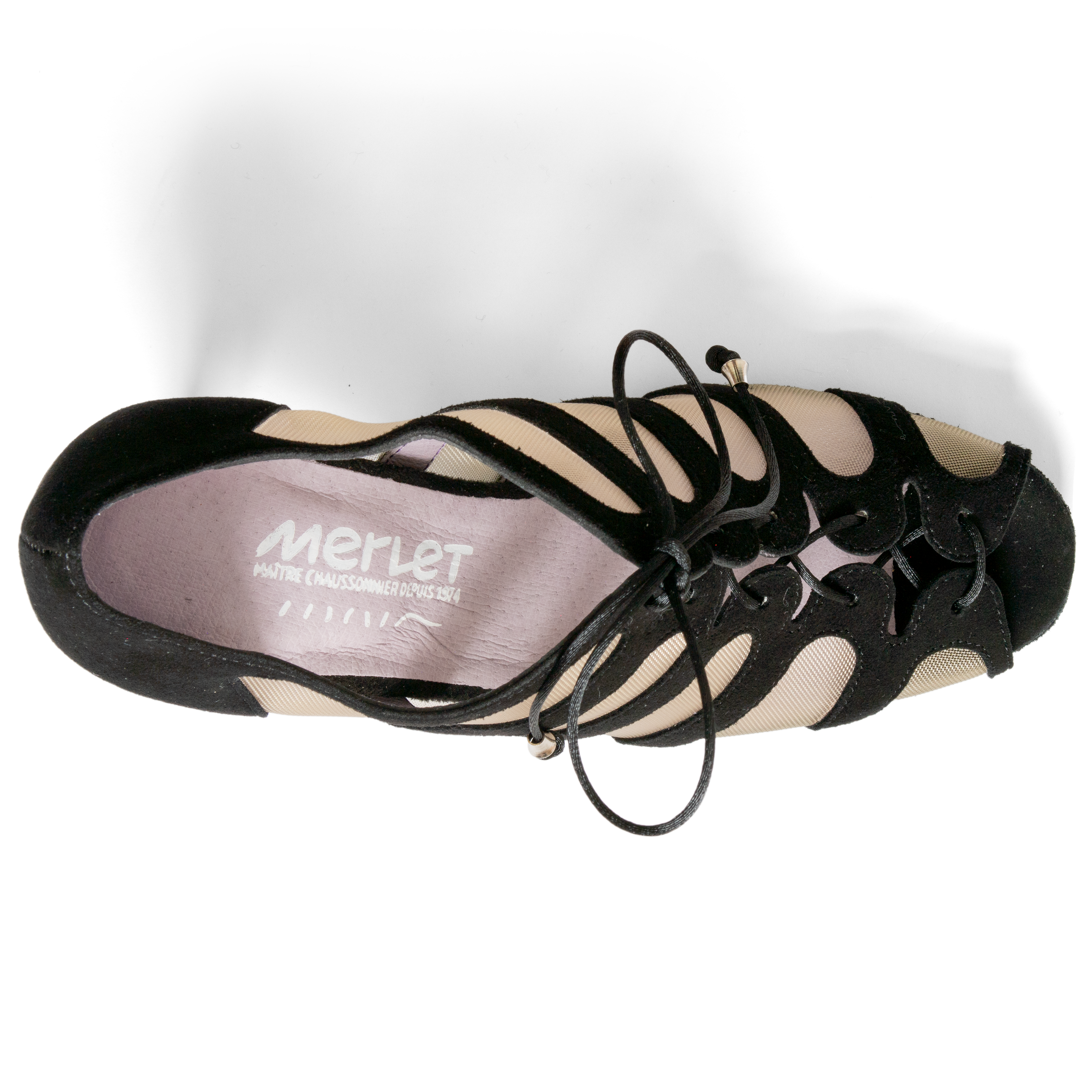 Merlet Sya 1404 Noir Tanzschuhe Schnürer Schwarz 05