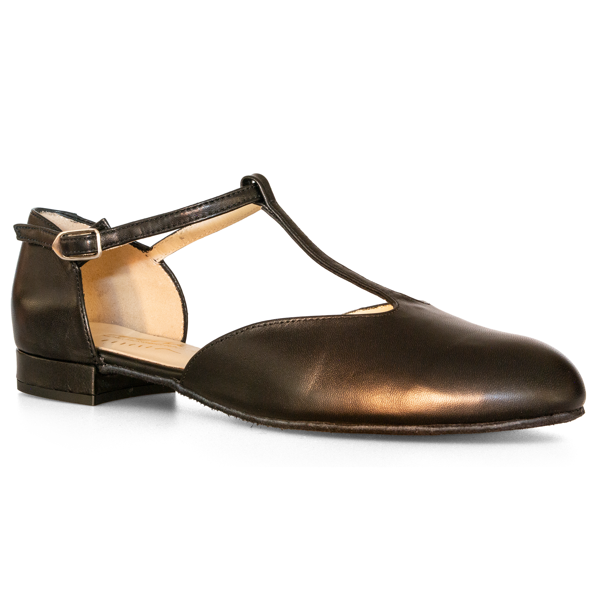 Merlet Xia Noir Flacher Schwarzer Tanzschuh Glattledersohle 03