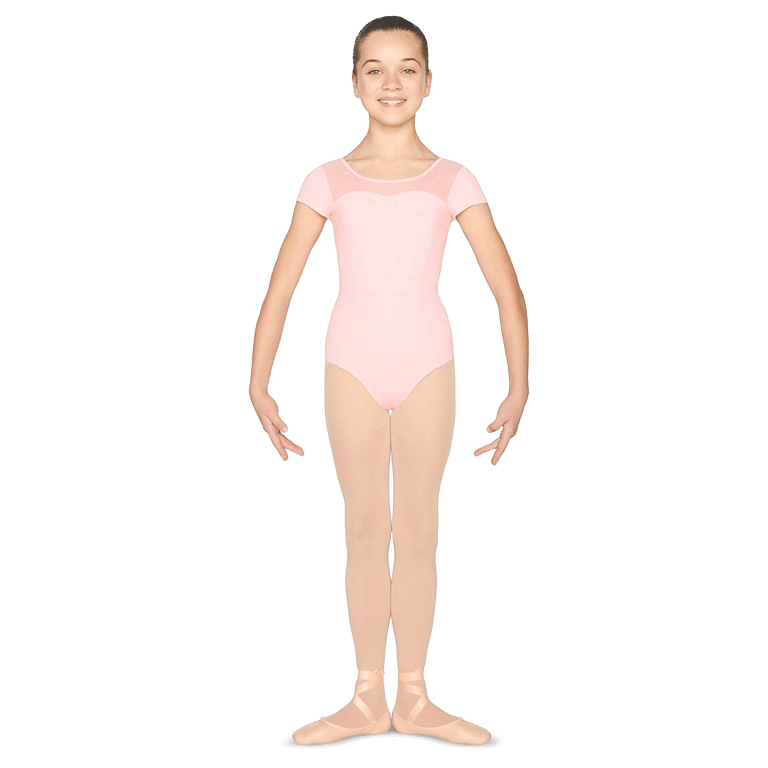 Mirella M1519c Pink Kurzarm Ballettbody Mädchen Rosa 01