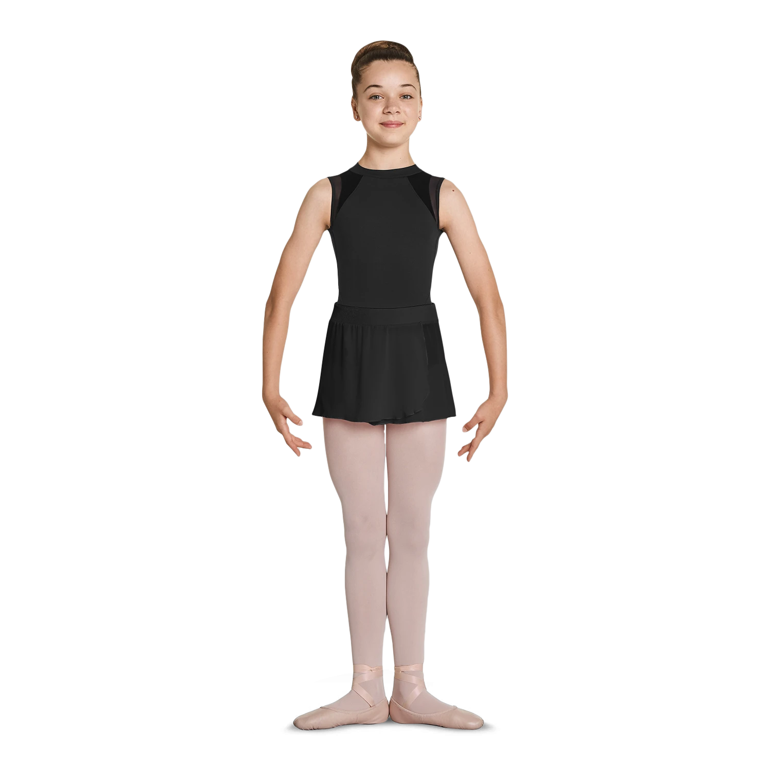 Mirella Ms135c Black Schwarzer Mädchen Ballettrock Samtbund 01