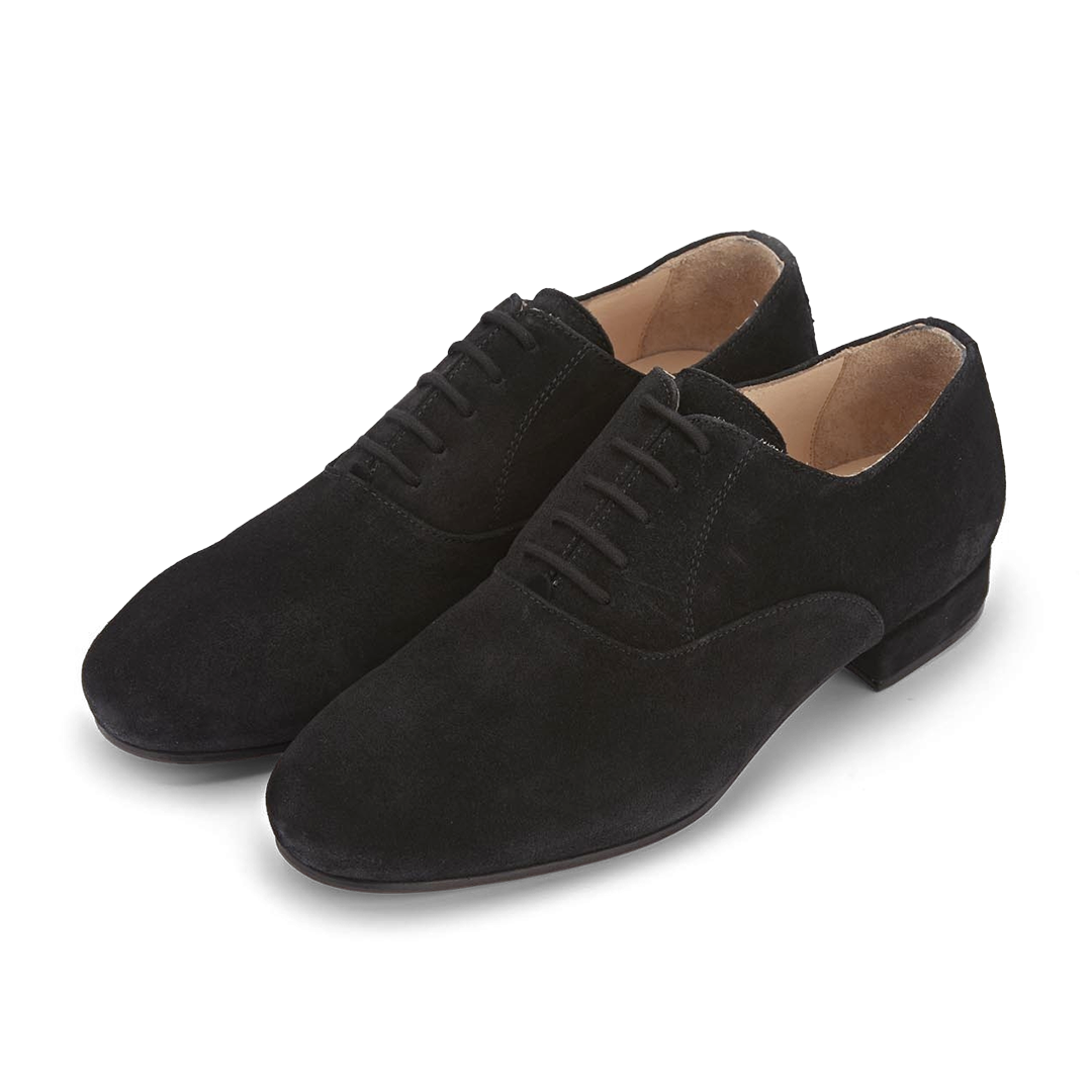 Monsieur Pivot Francis Black Suede Schwarzer Herren Tanzschuh Wildleder 02