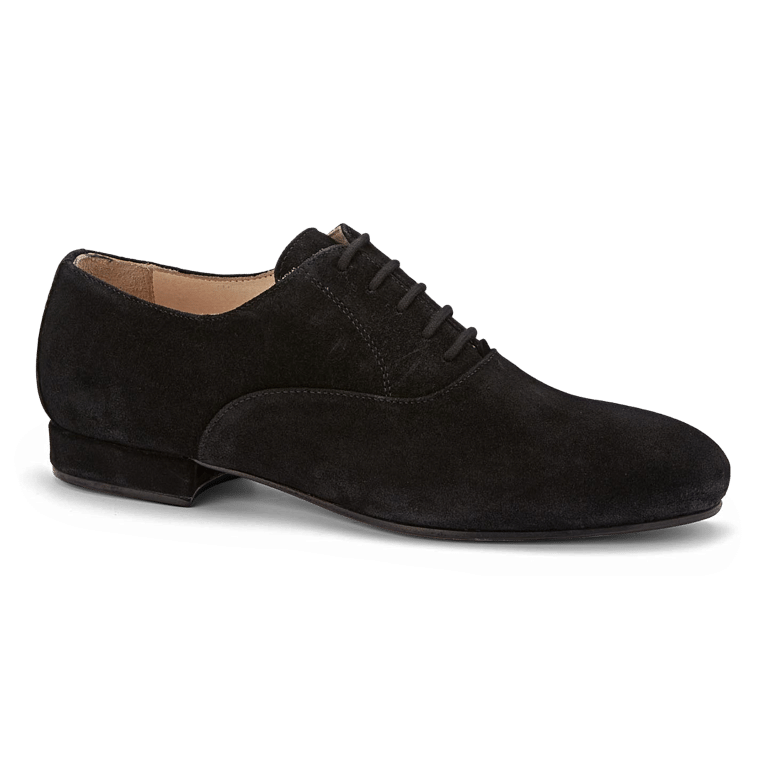 Monsieur Pivot Francis Black Suede Schwarzer Herren Tanzschuh Wildleder 03