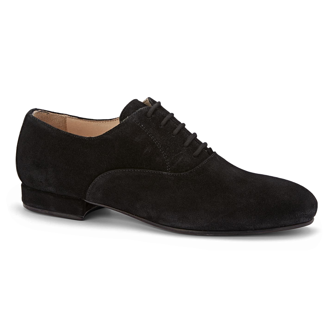 Monsieur Pivot Francis Black Suede Schwarzer Herren Tanzschuh Wildleder 03
