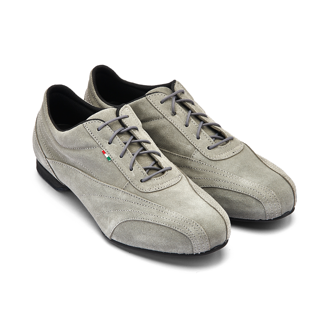 Monsieur Pivot Sneaker Grey Suede Graue Wildleder Tanzsneaker Geteilte Sohle&amp;nbsp;01
