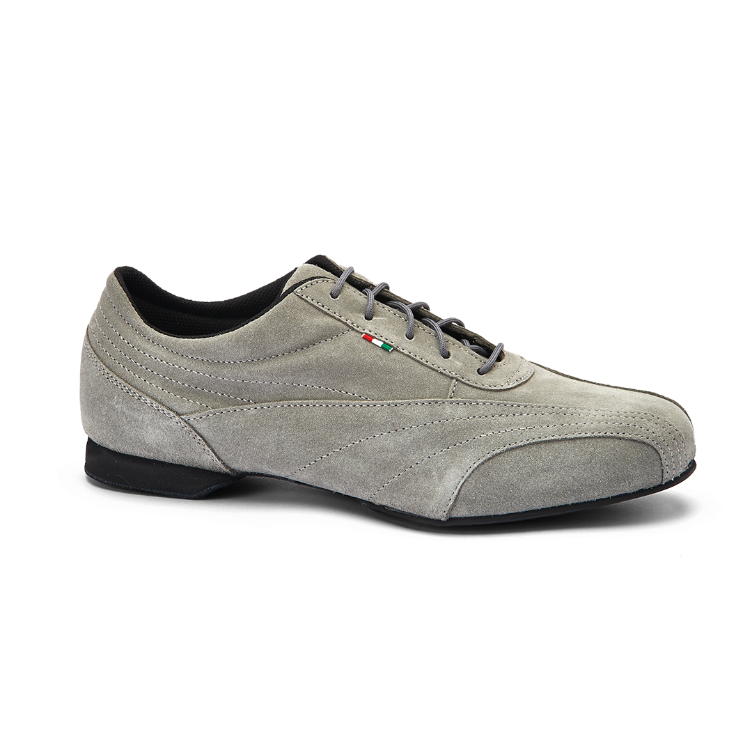 Monsieur Pivot Sneaker Grey Suede Graue Wildleder Tanzsneaker Geteilte Sohle&amp;nbsp;03