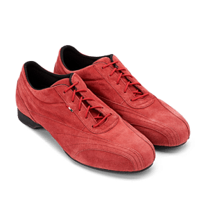 Monsieur Pivot Sneaker Red Suede Rote Tanzsneaker Geteilte Sohle Wildleder 01